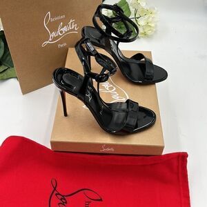 SOLD!!!!   Women’s Christian Louboutin Mara patent dual buckle sandals size 36.5